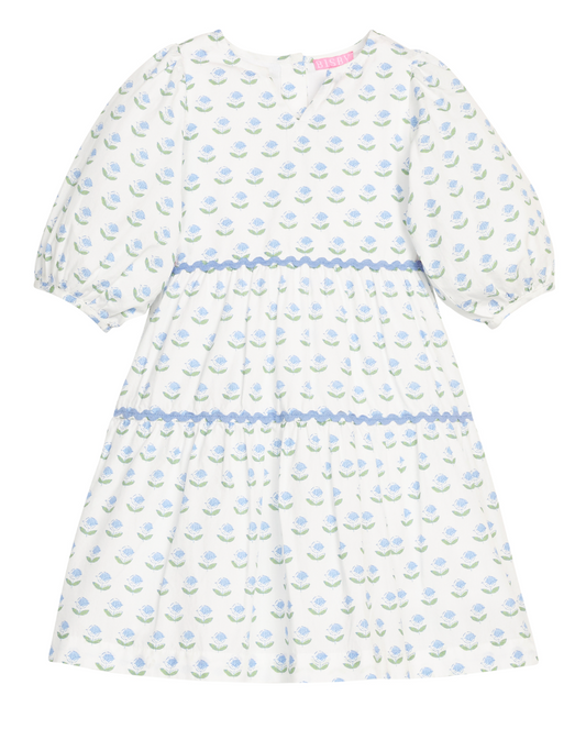Madaket Dress - Blue Tulip Block Print