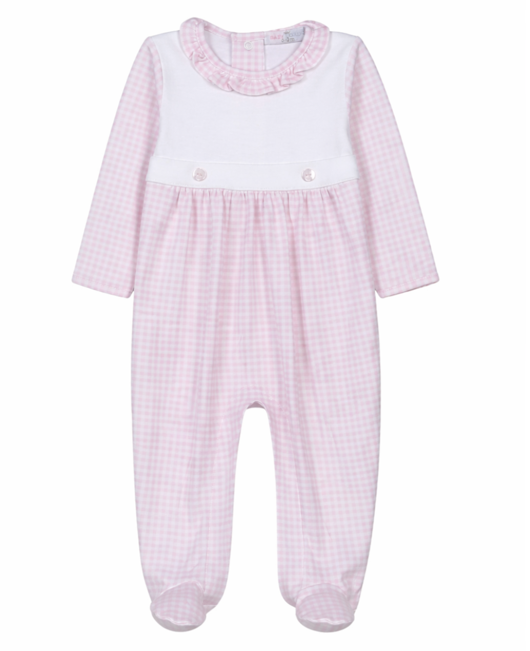 Two Button Gingham Footie