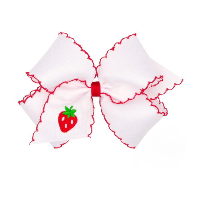King Embroidered Strawberry Hair Bow