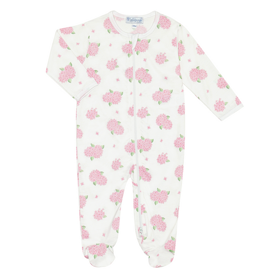 Hydrangeas Zippered Footie