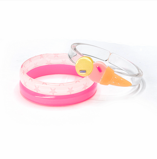 Set of 3 Bangles, Double Ice Scream Scoop
