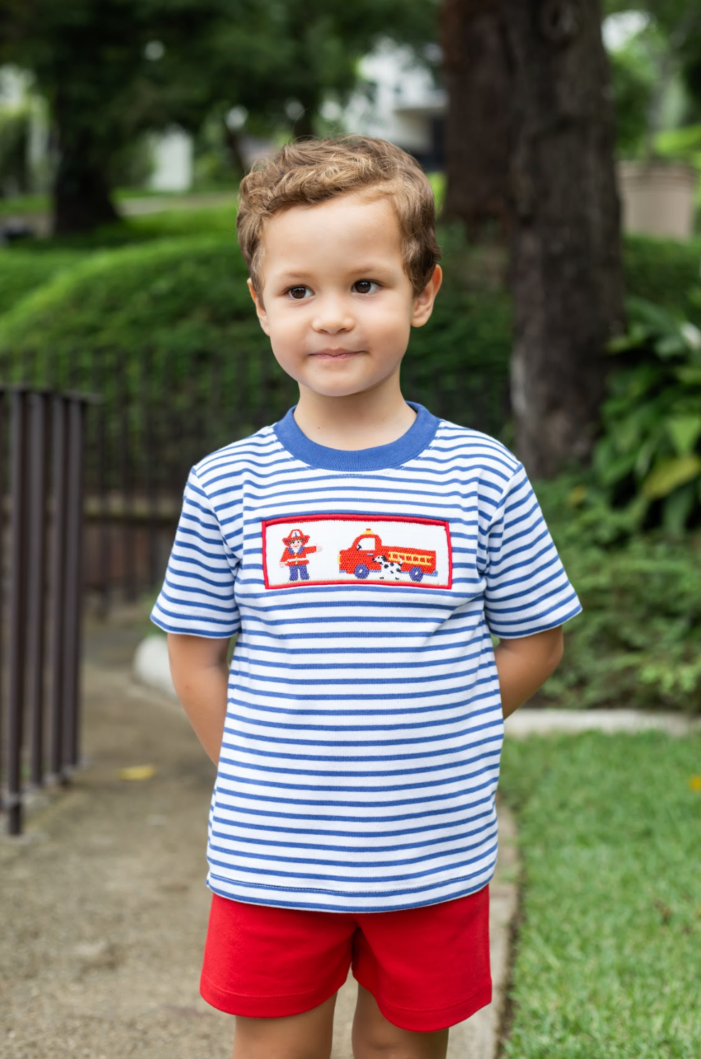 Smocked Firetruck Harry's T-Shirt