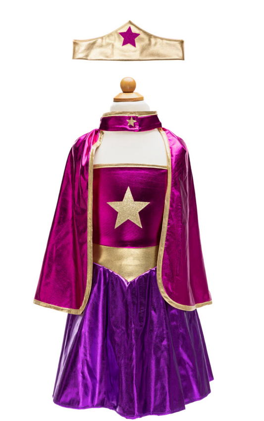 Superhero Star Dress, Cape & Headpiece