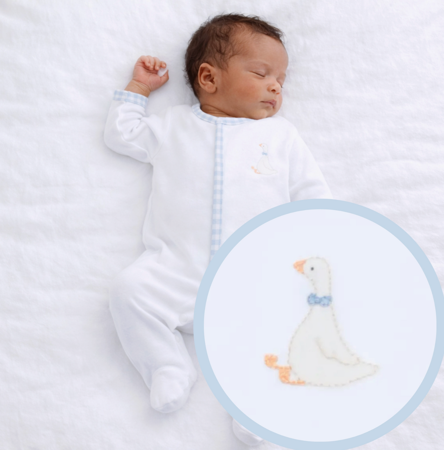 Silly Goose Embroidered Footie