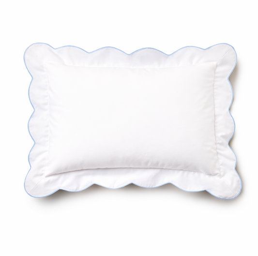 Scalloped Boudoir, Blue Edge