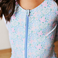 Floral Rash Guard Zip Swimmy