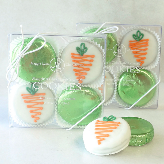 4 Piece Chocolate Covered Cookies - Carrot Design