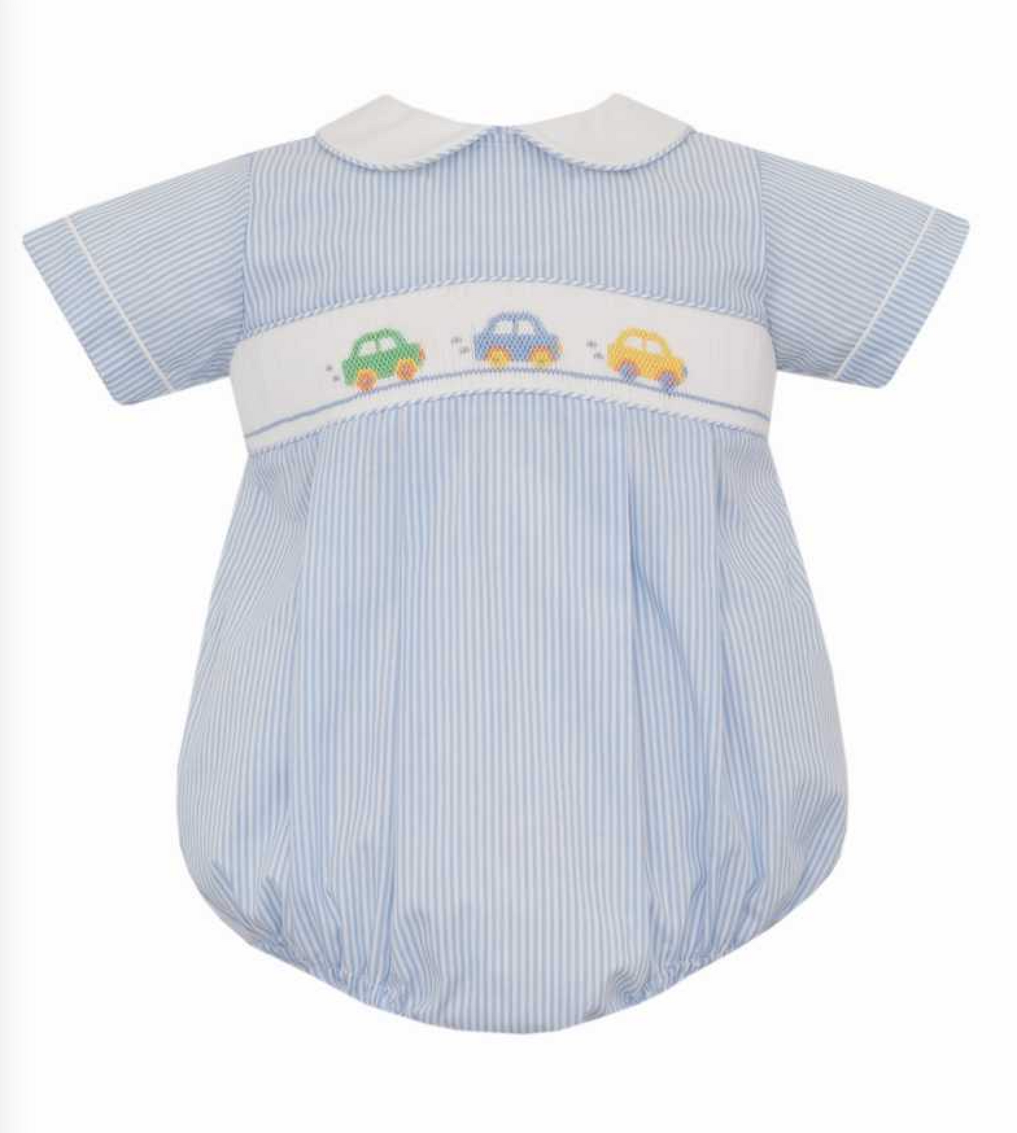 Cars Smocked Gingham Bubble