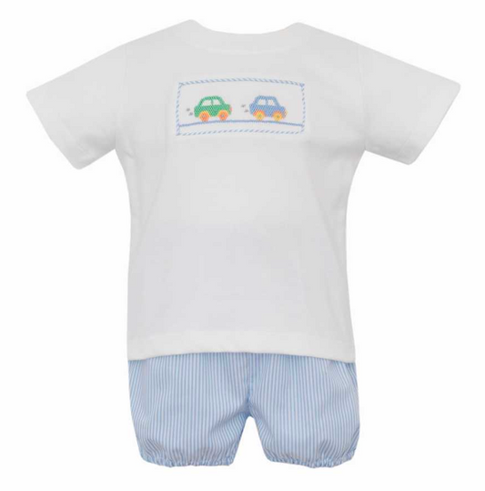 Cars Smocked Gingham Short Set (regular shorts at 2T and up)