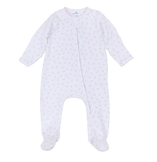 Juliette's Classic Printed Floral Zippered Footie