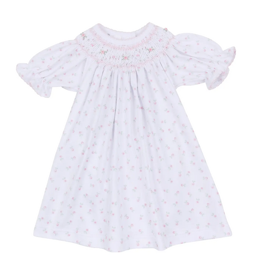Juliette's Classics Pink Bishop Printed Dress
