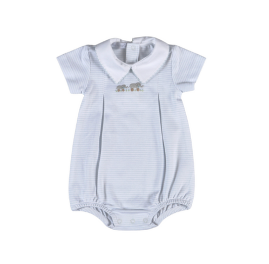 Hand Embroidered Short Sleeve Bubble, Elephant