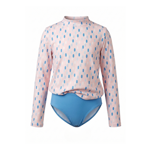 Ana Two Piece Swim Set, Rain Drops