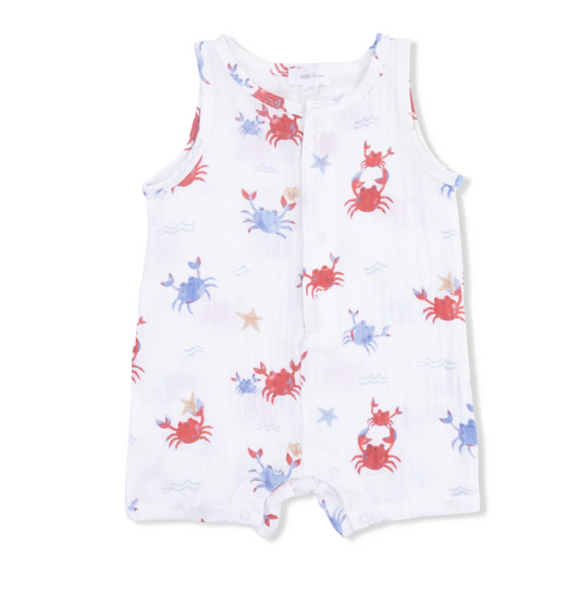 Crayon Crabs Sleeveless Shortie Romper