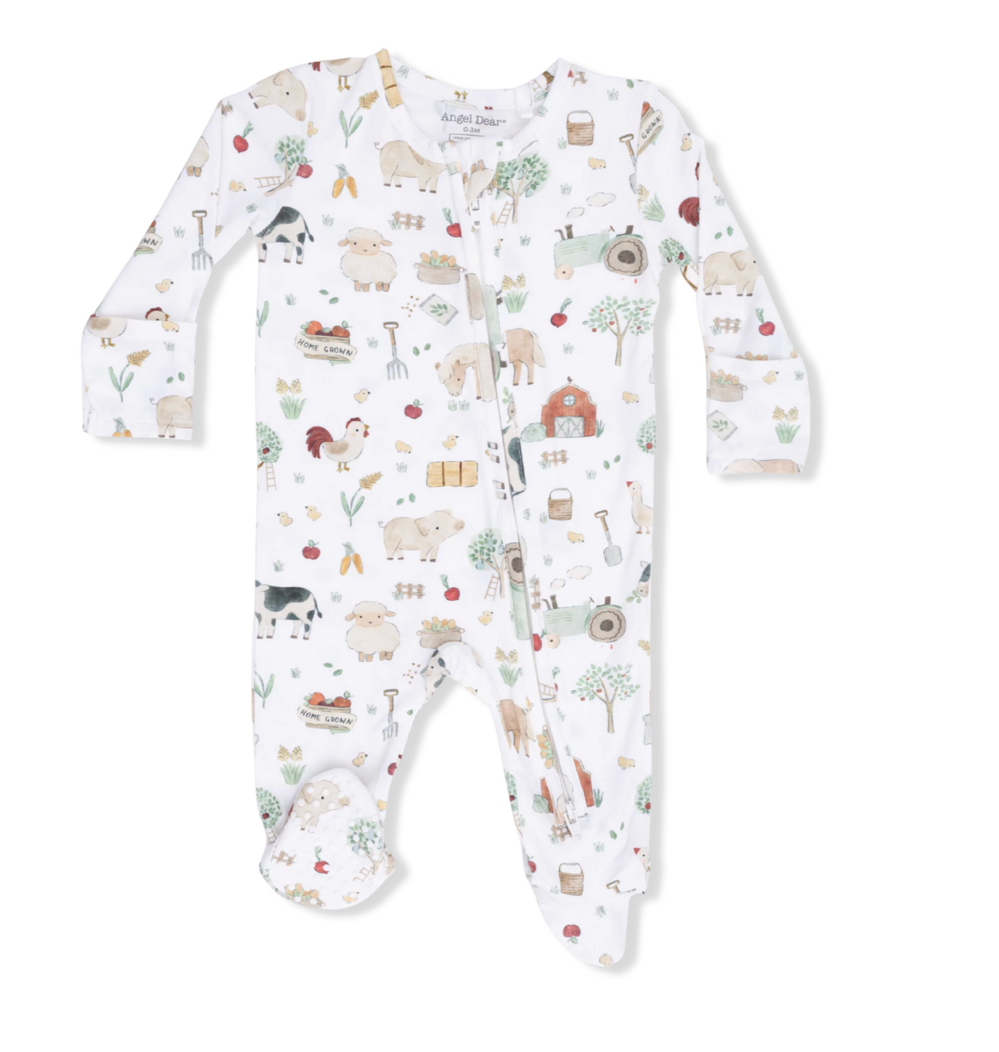 Zippered Footie, Cute Farm Animals