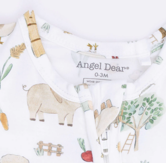 Zippered Footie, Cute Farm Animals