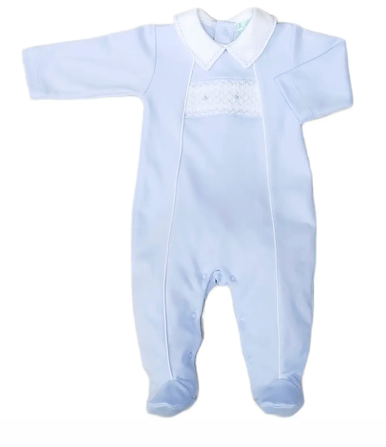 Classic Blue Smocked Footie