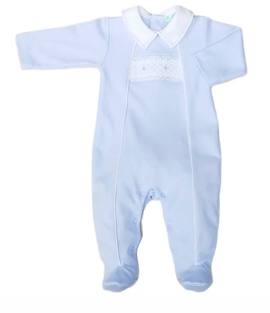 Classic Blue Smocked Footie