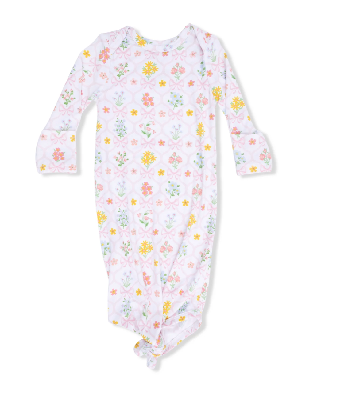 Knotted Gown Spring Blooms Bow Trellis