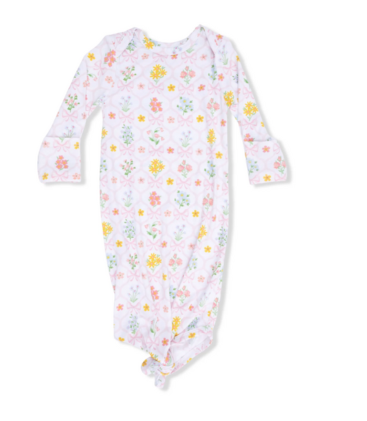 Knotted Gown Spring Blooms Bow Trellis