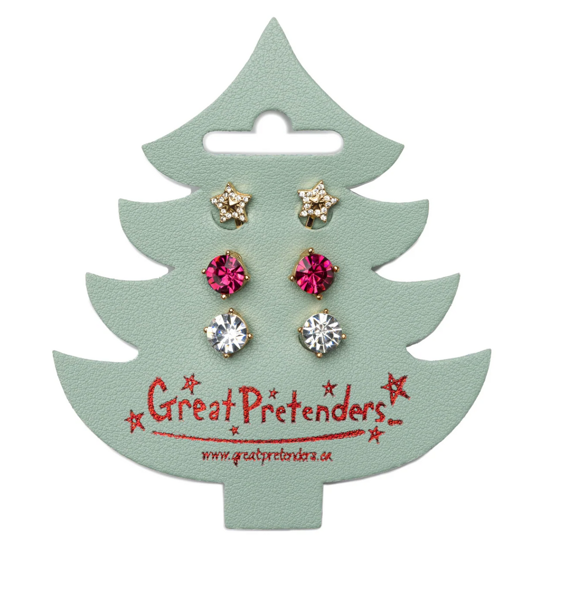 Holiday Tree Clip on Earrings, 3  pairs