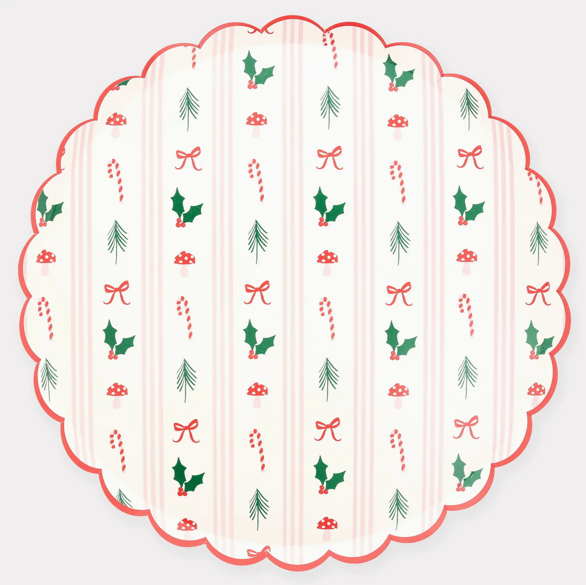 Festive Icon Stripes Dinner Plates, Set of 8