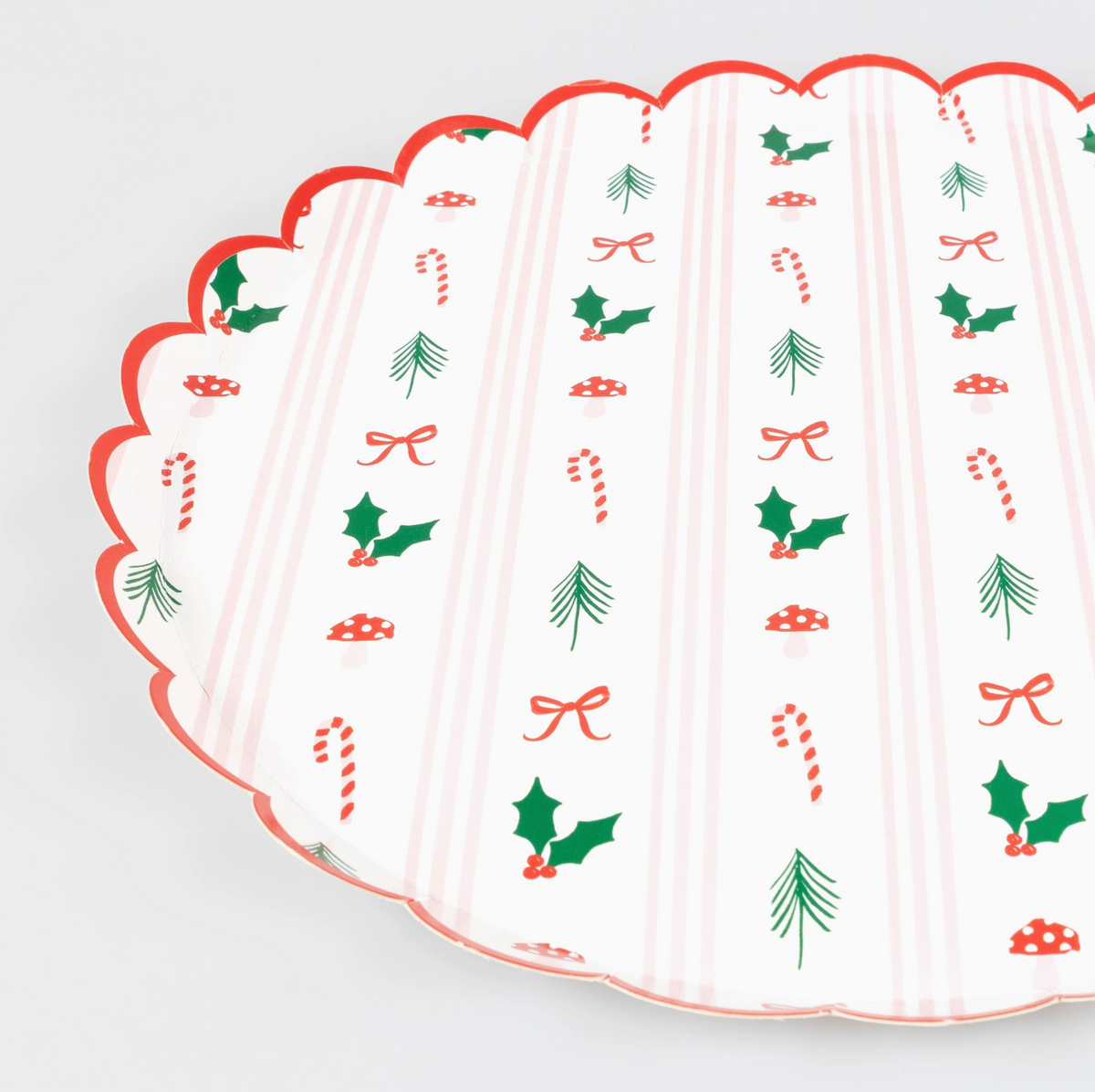 Festive Icon Stripes Dinner Plates, Set of 8