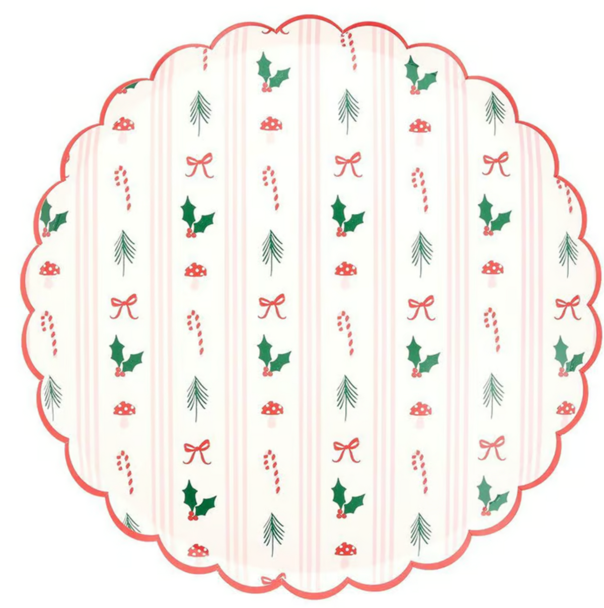 Festive Icon Stripes Dinner Plates, Set of 8