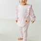 Long Sleeve Ruffle Striped Top, Pumpkin