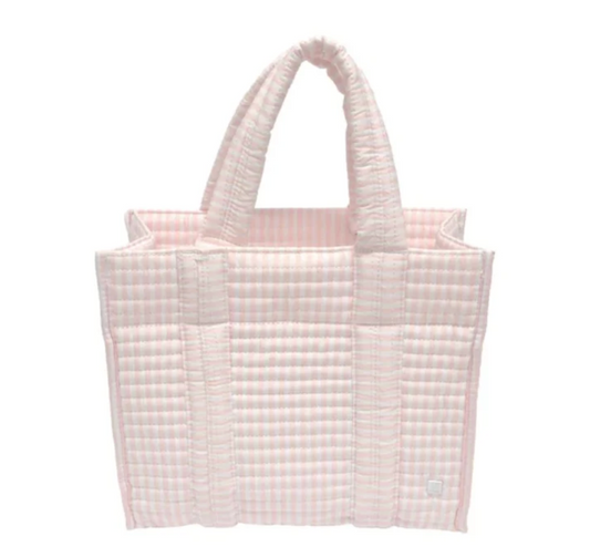 Mini Quilted Go Go Tote, Pink Pimlico Stripe