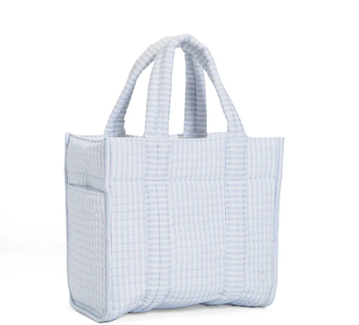 Mini Quilted Go Go Tote, Blue Pimlico Stripe