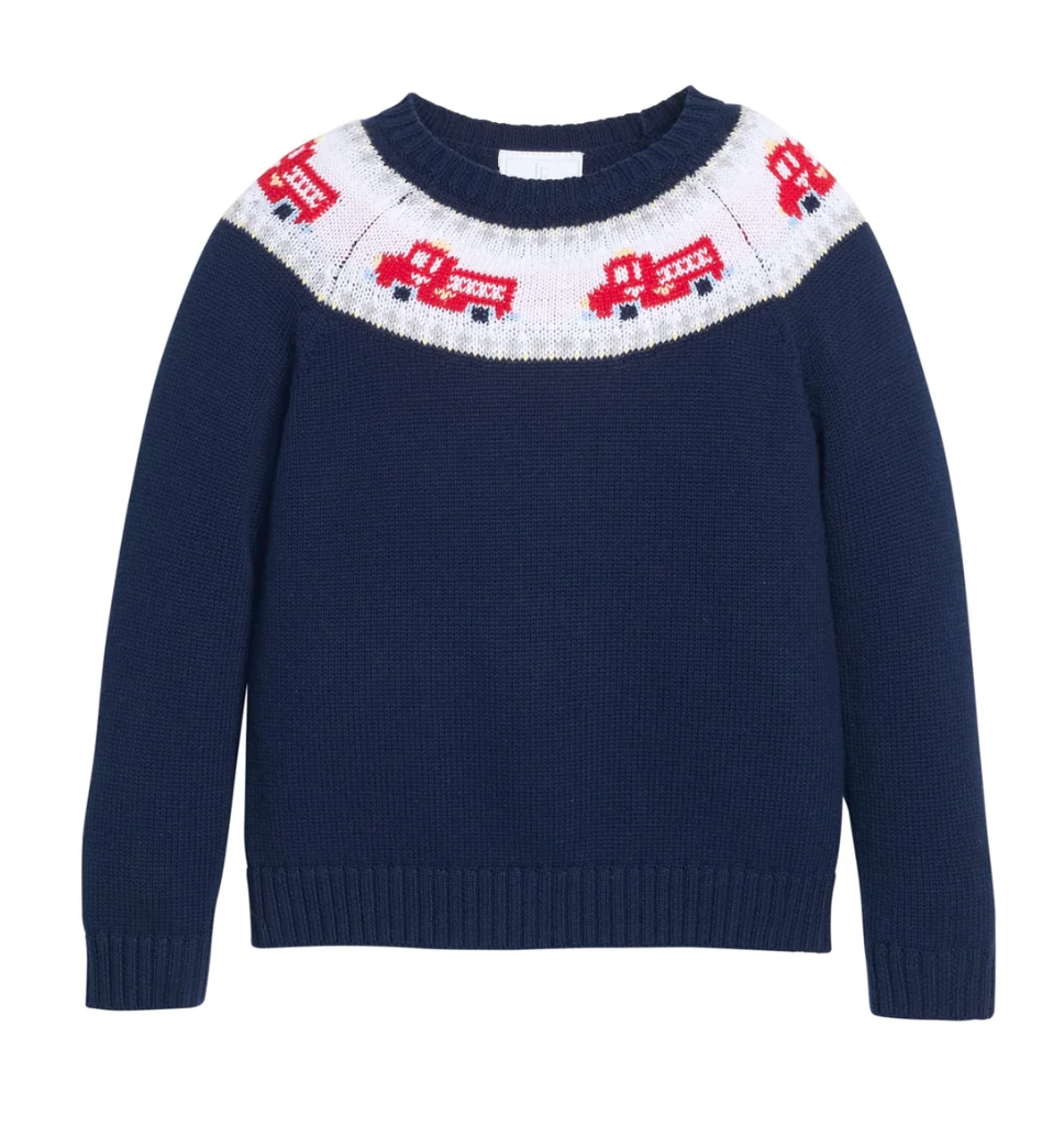 Fire Truck Fair Isle Sweater
