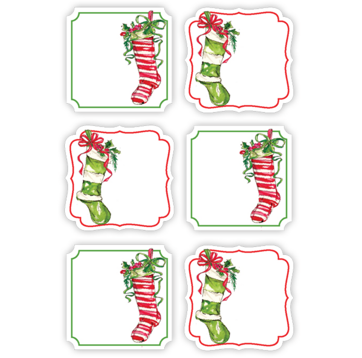 Die-Cut Sticker Sheets, Christmas Stockings