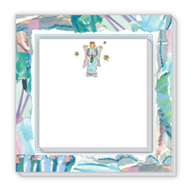 Notepad Duo, Seafoam Angel with Gold Stars
