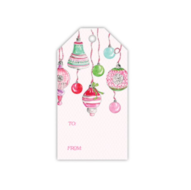 Gift Tag, Pink and Green Vintage Hanging Ornaments