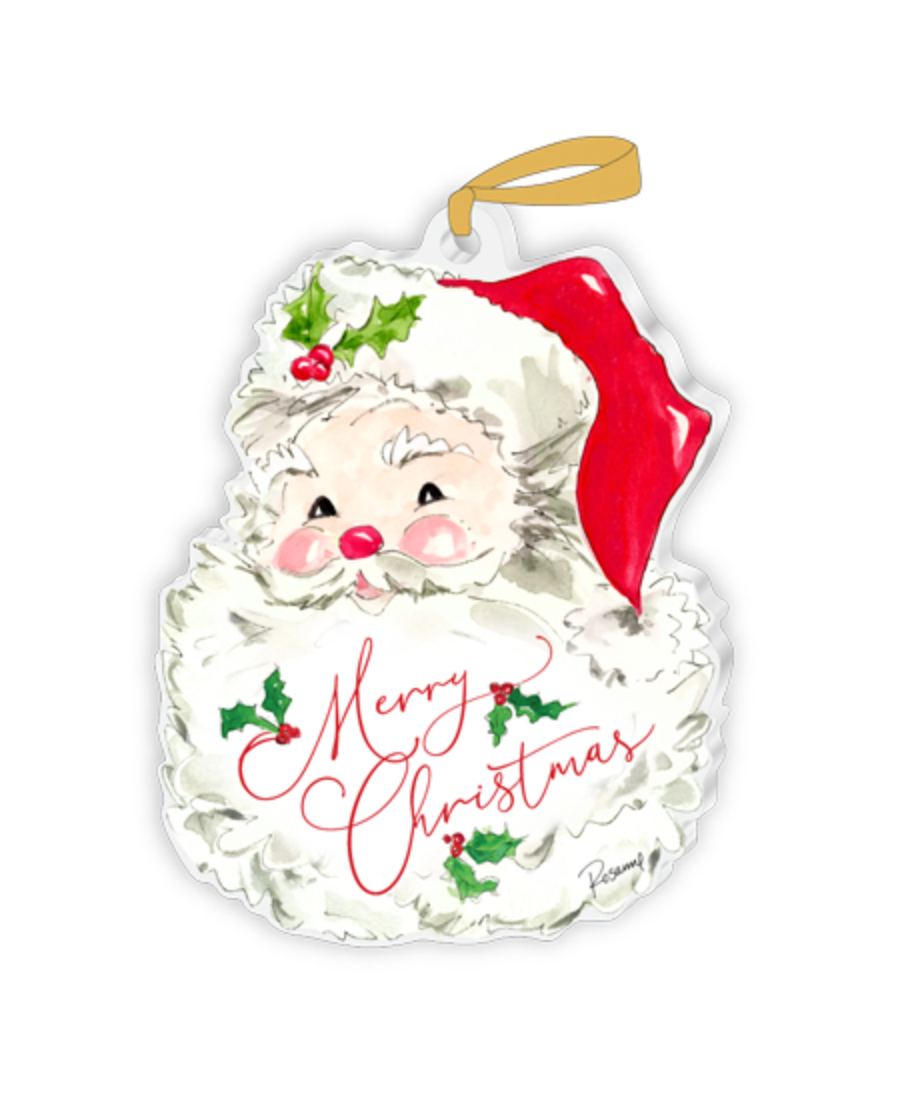 Classic Red Santa Face Acrylic Ornament