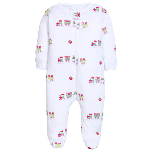 Zippered Footie - Holiday Train