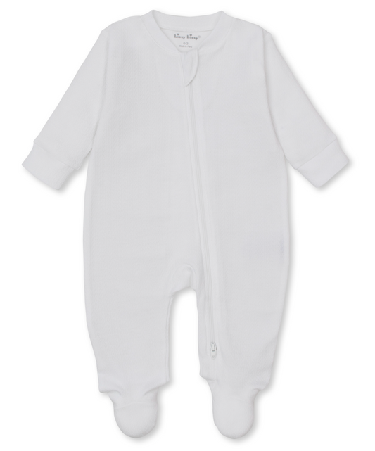 Pointelle Zippered Footie