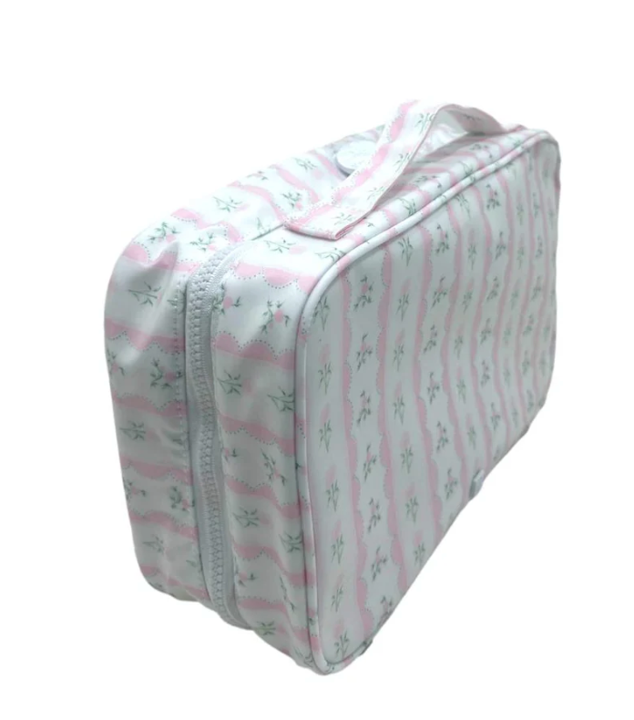 Bundle Up2 Hanging Toiletry Bag, Ribbon Floral Pink