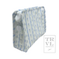 Large Roadie Zip Pouch, Ribbon Floral Blue