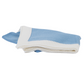Jersey Knit Blanket with Contrast Rib Border, Blue with White