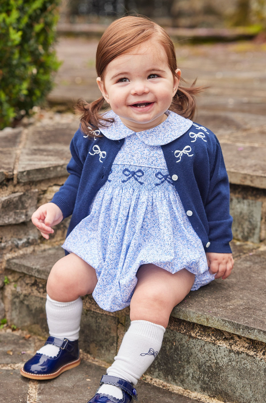 Essential Cardigan, Navy Bows