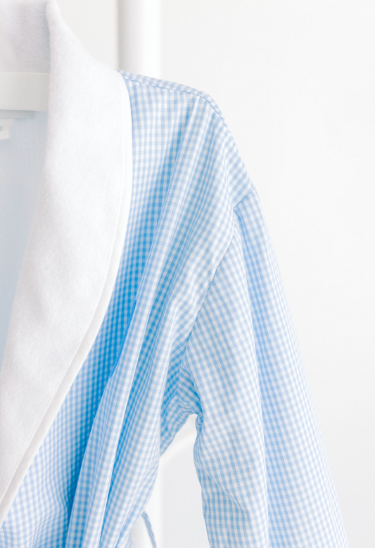 Bath Robe, Blue Gingham