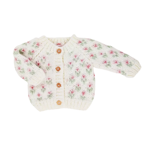 Bitty Blooms Blush Cardigan Sweater