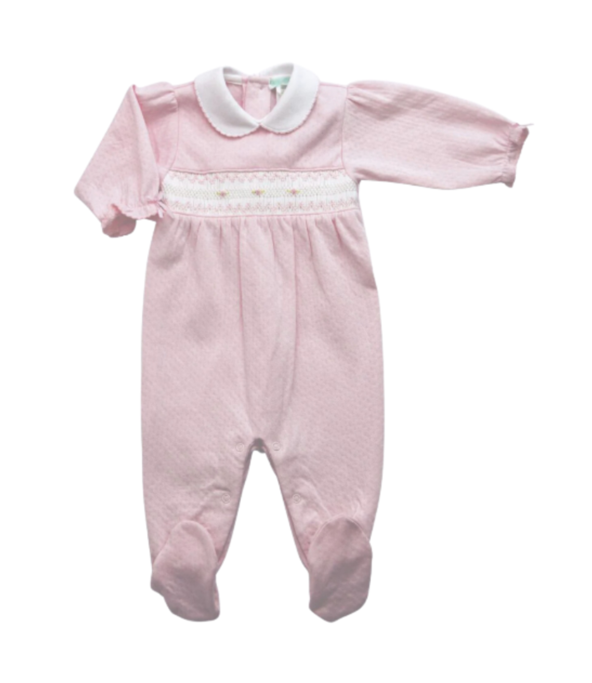 Sweet Pink Pointelle Smocked Footie