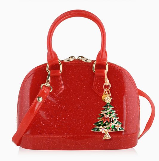 Red Sparkle Cate Purse with Tree Charm