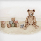 Teddy Bear and Blocks Art Print: Landscape (horizontal), 16 x 20"