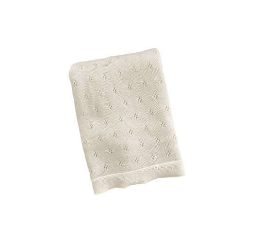 Heirloom Organic Pique Blanket, Cream