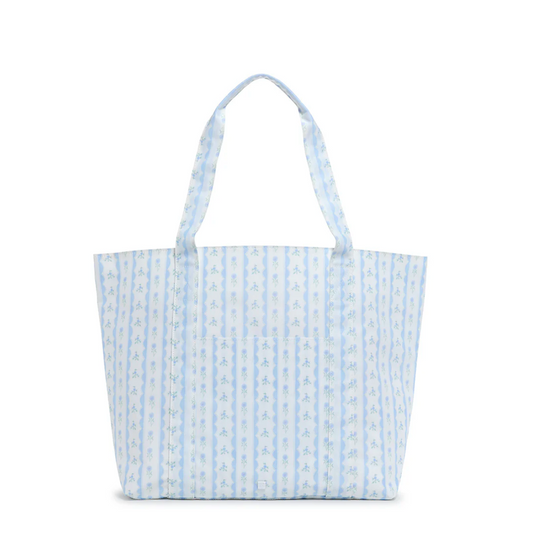 Jumbo Tote, Ribbon Floral Blue