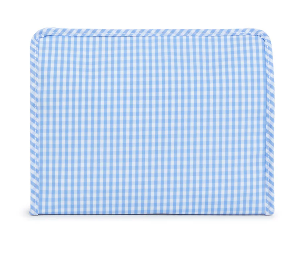 Large Roadie Zip Pouch, Gingham Sky